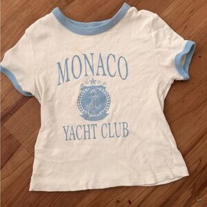 Monaco Yacht Club Cream and Blue Tee
